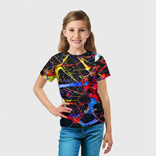 Детская футболка Импрессионизм Vanguard neon pattern / 3D-принт – фото 5