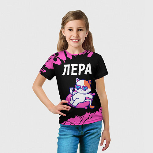 Детская футболка Лера - КОШЕЧКА - Краска / 3D-принт – фото 5