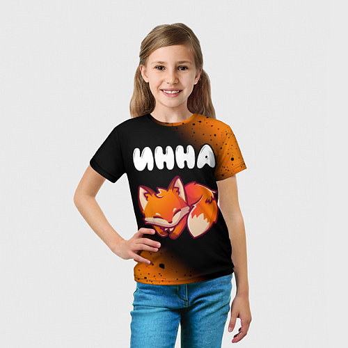 Детская футболка Инна - ЛИСИЧКА - Градиент / 3D-принт – фото 5