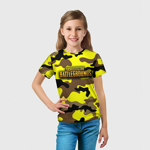 Детская футболка PlayerUnknowns Battlegrounds Камуфляж Жёлто-Коричн / 3D-принт – фото 5