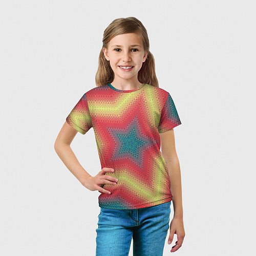 Детская футболка Звездный современный узор / 3D-принт – фото 5