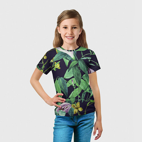 Детская футболка Цветы Ботанические / 3D-принт – фото 5