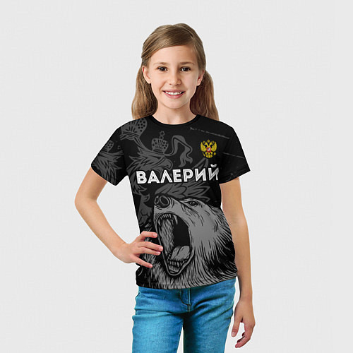 Детская футболка Валерий Россия Медведь / 3D-принт – фото 5