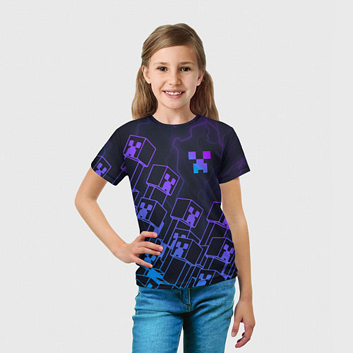 Детская футболка Minecraft CREEPER NEON / 3D-принт – фото 5
