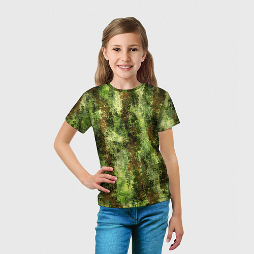 Детская футболка Пиксельный камуфляж Шерхан Лес / 3D-принт – фото 5
