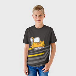 Футболка детская Котик лежит на ноутбуке, цвет: 3D-принт — фото 2