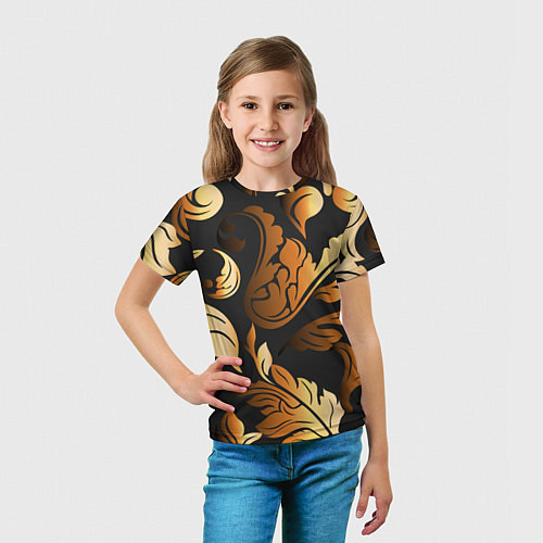Детская футболка Узоры и листья / 3D-принт – фото 5