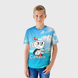 Футболка детская Cuphead сердитая чашечка, цвет: 3D-принт — фото 2