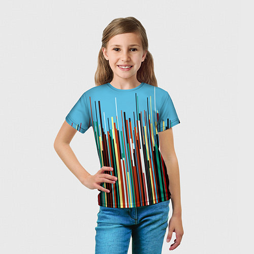 Детская футболка Красочный растр Fashion / 3D-принт – фото 5