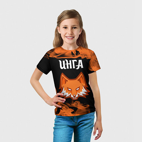 Детская футболка Инга ЛИСА Пламя / 3D-принт – фото 5