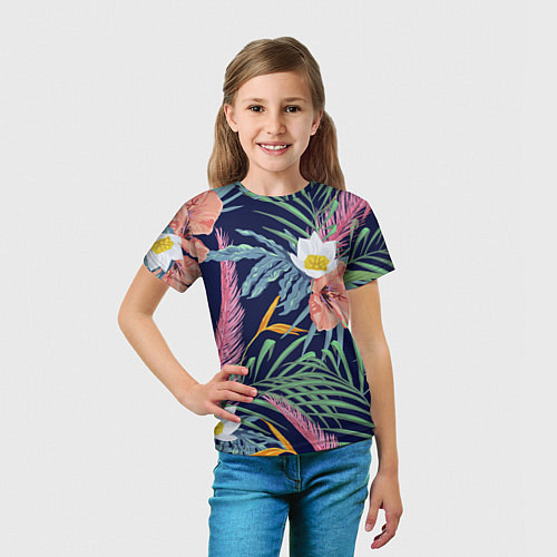 Детская футболка Цветы Гибискусы / 3D-принт – фото 5