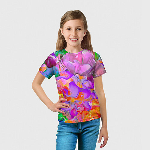 Детская футболка ЦВЕТОЧНЫЙ РАЙ 1 / 3D-принт – фото 5