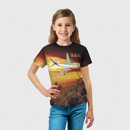Детская футболка Гражданский самолет Ил 96-300 / 3D-принт – фото 5