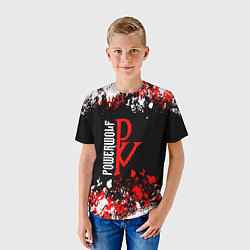 Футболка детская Powerwolf брызги красок, цвет: 3D-принт — фото 2