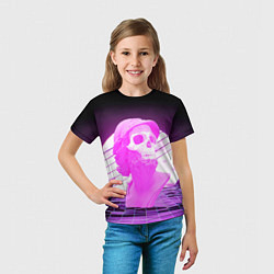 Футболка детская Vaporwave Skull Психоделика, цвет: 3D-принт — фото 2