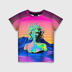 Футболка детская Gorgon Medusa Vaporwave Neon Mountains, цвет: 3D-принт