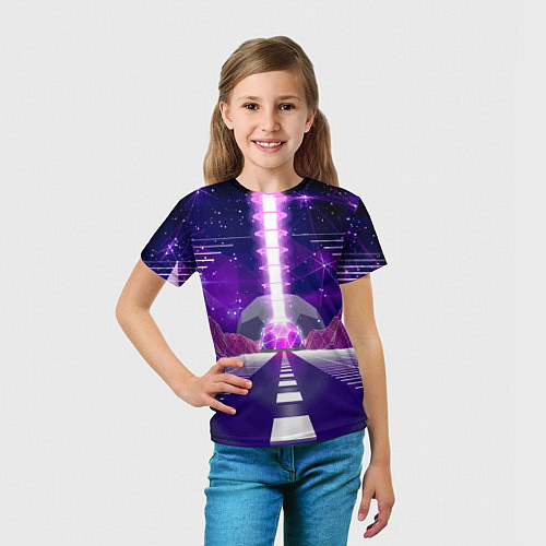 Детская футболка Vaporwave Neon Space / 3D-принт – фото 5