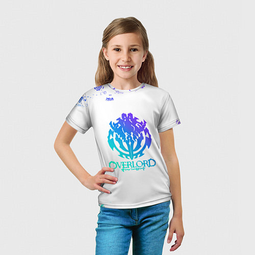 Детская футболка Overlord неоновый логотип / 3D-принт – фото 5