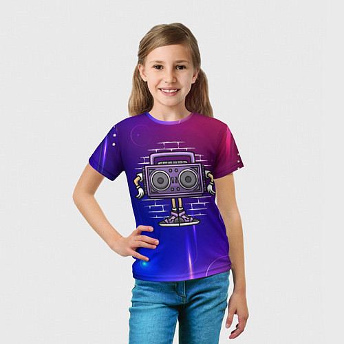 Детская футболка Магнитофон с руками / 3D-принт – фото 5