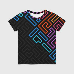Футболка детская НЕОНОВЫЕ ФИГУРЫ НЕОН, цвет: 3D-принт