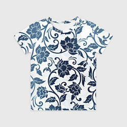 Футболка детская Гжелевые цветы, цвет: 3D-принт