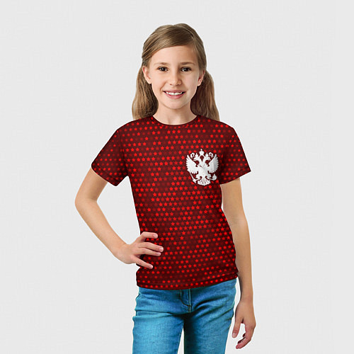 Детская футболка RUSSIA - ГЕРБ Космос / 3D-принт – фото 5