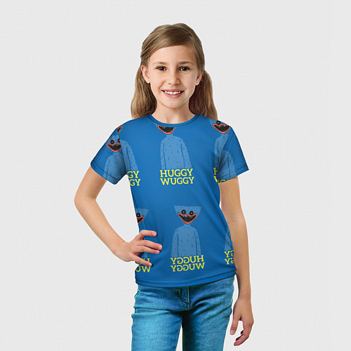 Детская футболка Huggy Wuggy текстура / 3D-принт – фото 5