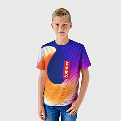 Футболка детская Цветная волна Summer, цвет: 3D-принт — фото 2