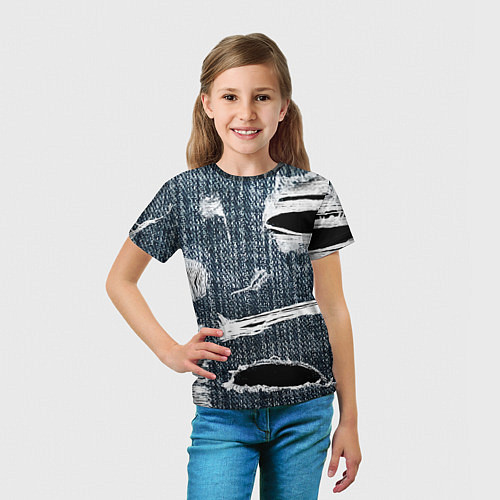 Детская футболка Джинсовое рваньё Fashion trend / 3D-принт – фото 5