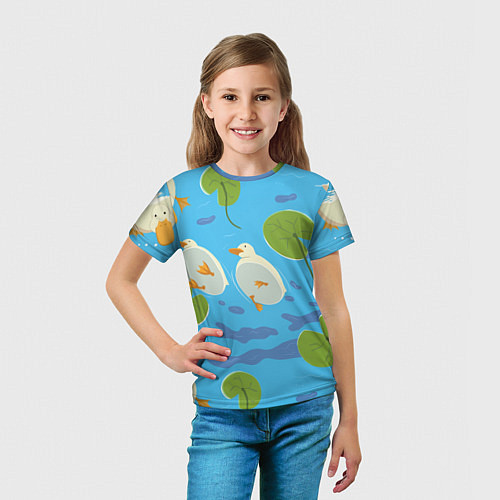 Детская футболка Утки под водой / 3D-принт – фото 5