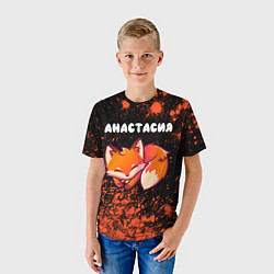 Футболка детская Анастасия ЛИСИЧКА Краска, цвет: 3D-принт — фото 2