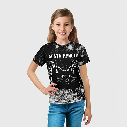 Детская футболка Агата Кристи Rock Cat FS / 3D-принт – фото 5