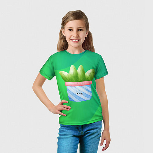 Детская футболка Алоэ в горшочке / 3D-принт – фото 5