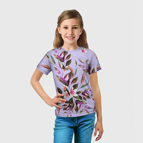 Детская футболка Цветы Вересковый Сад / 3D-принт – фото 5