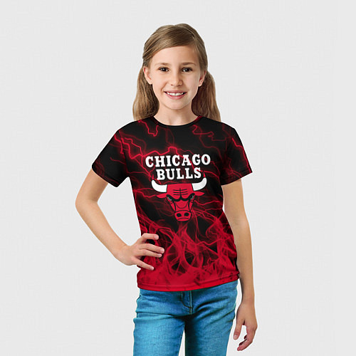 Детская футболка CHICAGO BULLS ЧИКАГО БУЛЛС МОЛНИИ / 3D-принт – фото 5