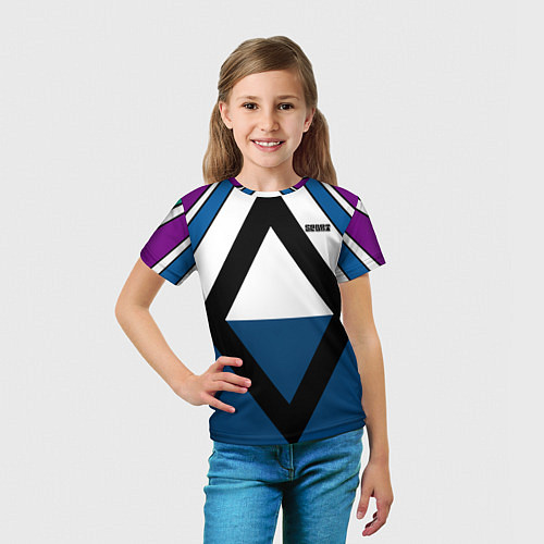 Детская футболка Геометрический молодежный узор с надписью Спорт / 3D-принт – фото 5