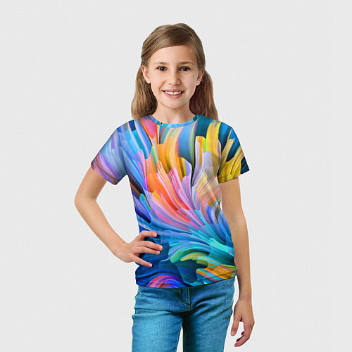 Детская футболка Красочный абстрактный паттерн Лето Colorful Abstra / 3D-принт – фото 5
