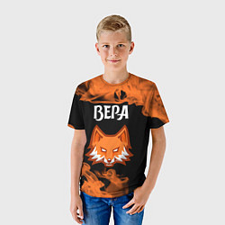 Футболка детская Вера - ЛИСА - Пламя, цвет: 3D-принт — фото 2