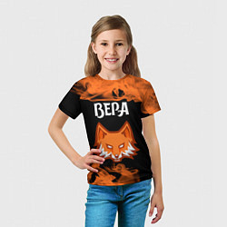Футболка детская Вера - ЛИСА - Пламя, цвет: 3D-принт — фото 2