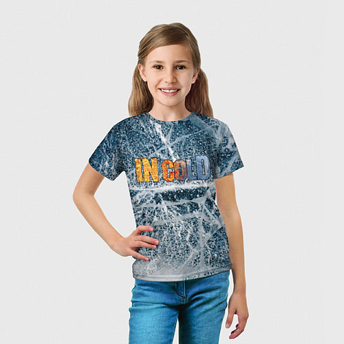 Детская футболка IN COLD horizontal logo with ice / 3D-принт – фото 5