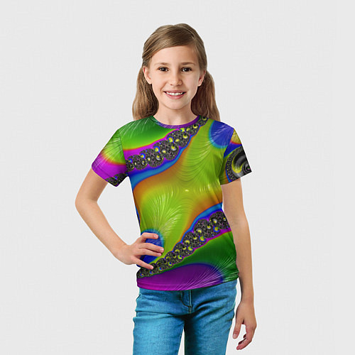 Детская футболка Кислотный фрактал Абстракция / 3D-принт – фото 5
