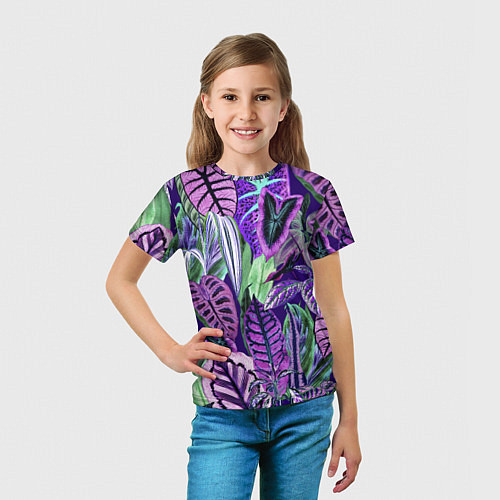 Детская футболка Цветы Яркие Тропики / 3D-принт – фото 5