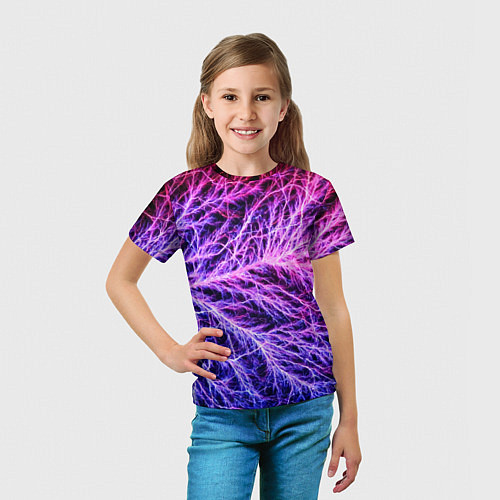 Детская футболка Авангардный неоновый паттерн Мода Avant-garde neon / 3D-принт – фото 5