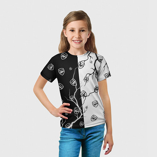 Детская футболка АРСЕНАЛ - Молнии Паттерн / 3D-принт – фото 5