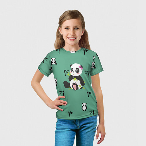 Детская футболка Пандовая семья - Малышка / 3D-принт – фото 5