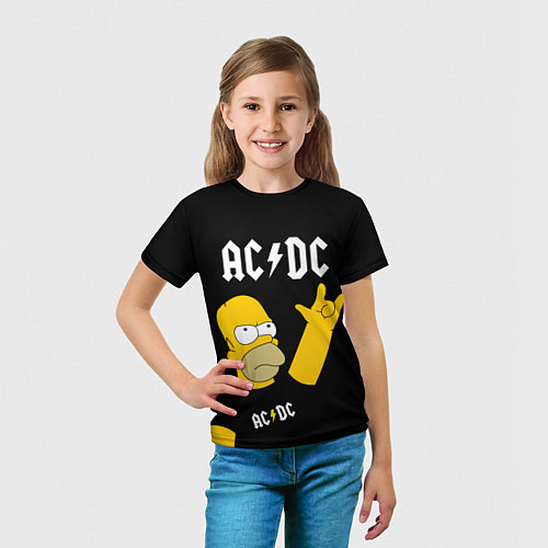 Детская футболка AC DC ГОМЕР СИМПСОН SIMPSONS / 3D-принт – фото 5