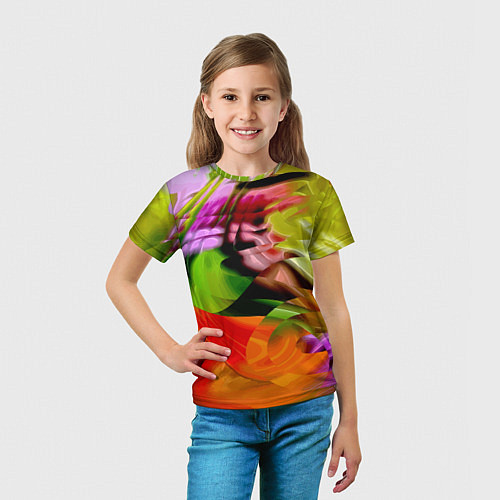Детская футболка Разноцветная абстрактная композиция Лето Multi-col / 3D-принт – фото 5