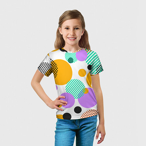 Детская футболка GEOMETRIC INTERSECTING CIRCLES / 3D-принт – фото 5