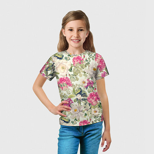 Детская футболка Цветы Винтажные Розы / 3D-принт – фото 5