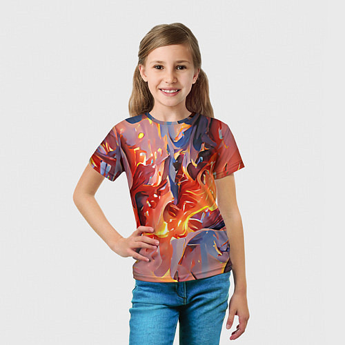 Детская футболка Lava & flame / 3D-принт – фото 5